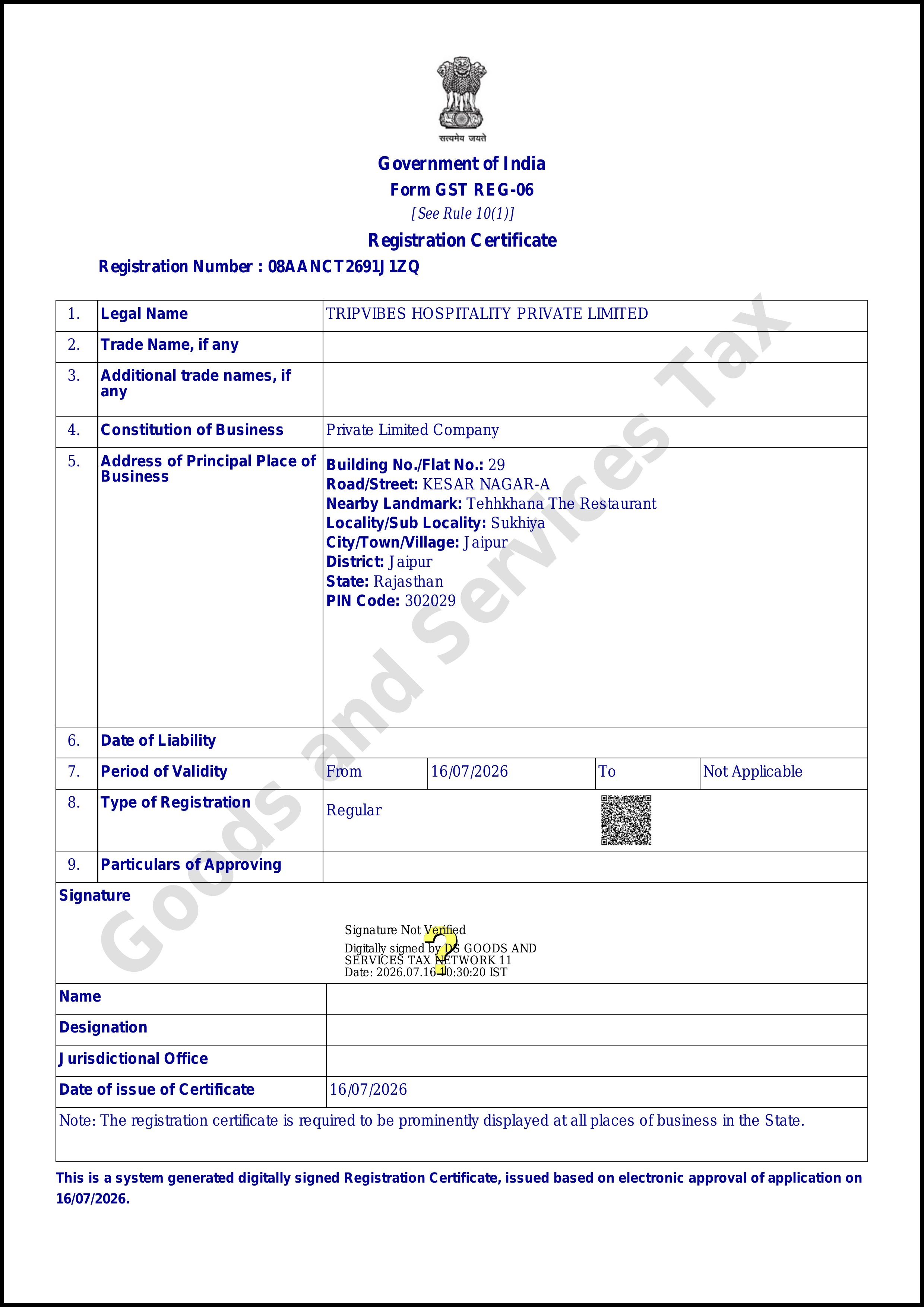 GST Registration — Rajasthan